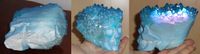 blauer Aura Kristallschädel Spitzen 660 g
