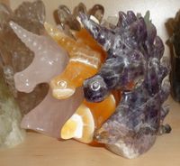 Amethyst Orangencalcit Rosenquarz Einhorn