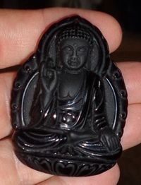 Anhänger schwarzer Obsidian Buddha