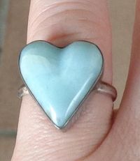 Larimar Herz Ring 925 Silber