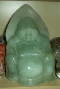 grüner Jade Buddha Figur