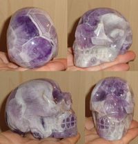 Kenya Chevron Amethyst Kristallschädel 430 g