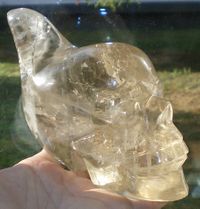 lemurischer Citrin Kristallschädel