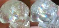 kleiner Citrin Kristallschädel klar Regenbögen 35 g