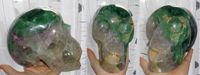 großer grüner Fluorit Kristallschädel 4,7 kg