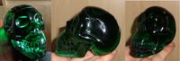 großer klarer grüner Obsidianschädel 520 g