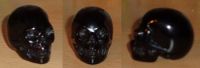 kleiner schwarzer Obsidian Kristallschädel 40 g