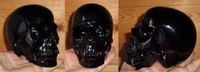 schwarzer Obsidian Kristallschädel 930 g