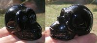 kleiner schwarzer Obsidian Kristallschädel