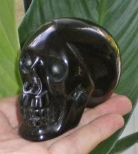 schwarzer Obsidian Kristallschädel