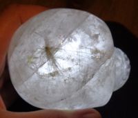 440 g großer Rutilquarz Kristallschädel
