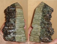 Kristallschädel mit grünem Turmalin 370 g