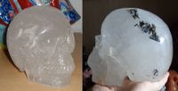 großer Turmalinquarz Kristallschädel 1,97 kg