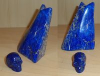 Lapislazuli Spitze mit Kristallschädel Set 350 35 g