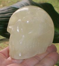 Schwefelquarz Kristallschädel aus Brasilien Helaria