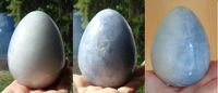 großes Edelstein Ei blauer Calcit 620 g
