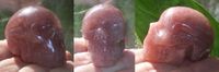 Erdbeerquarz Kristallschädel 75 g