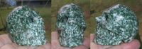 grünweißer Kristallschädel ca. 150 g