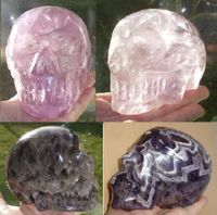 großer Amethyst Kristallschädel Chevron Leoparden